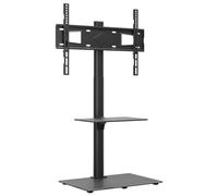 vidaXL Meuble TV d'angle 2 Niveaux pour 32-65 Pouces Noir, Meuble TV, Meuble TV au Sol, Centre de Divertissement, Armoire TV, unité multimédia
