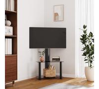 Vidaxl Meuble Tv D'angle 2 Niveaux Pour 32-70 Pouces Noir Noir