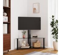 Vidaxl Meuble Tv D'angle 2 Niveaux Pour 32-70 Pouces Noir Noir