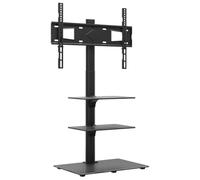 vidaXL Meuble TV d'angle 3 Niveaux pour 32-65 Pouces Noir, Meuble TV, Meuble TV au Sol, Centre de Divertissement, Armoire TV, unité multimédia
