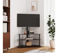 Vidaxl Meuble Tv D'angle 3 Niveaux Pour 32-70 Pouces Noir Noir