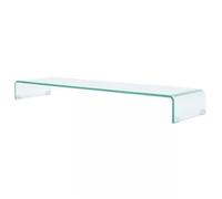 vidaXL Meuble TV Support moniteur 120 x 30 x 13 cm Verre transparent