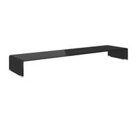Meuble Tv/ Support Pour Moniteur 120 X 30 X 13 Cm Verre Noir Noir