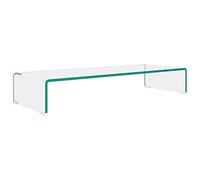vidaXL Meuble TV de salon Support pour moniteur 80x30x13 cm Verre transparent