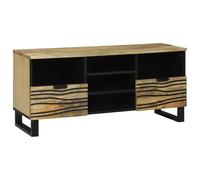 vidaXL Meuble TV en Bois de manguier Naturel, avec 2 tiroirs et des étagères réglables. Son Design Moderne est Parfait pour Ranger tes médias dans Le Salon. Ce Meuble est de Taille Moyenne, multifonc