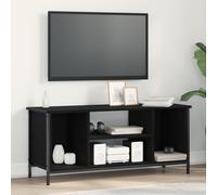 Vidaxl Meuble Tv En Chêne Noir Chêne Noir Bois D'ingénierie, Métal Noir