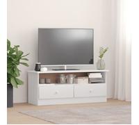 vidaXL Meuble TV et tiroirs Alta Blanc 100x35x41 cm Bois Massif de pin, Support TV, Buffet TV, Meuble HiFi, Banc TV, Meuble télé, Meuble multimédia