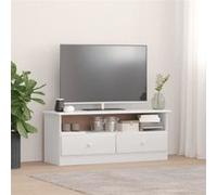vidaXL Meuble TV et tiroirs ALTA blanc 100x35x41 cm bois massif de pin 353934