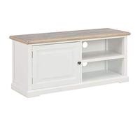 vidaXL Meuble TV Etagère Armoire Basse Mobilier TV Armoire HiFi Meuble Multimédia Support pour TV Armoire Stéréo Salon Blanc 90x30x40 cm Bois