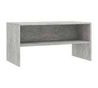 vidaXL Meuble TV Étagère Table Basse Télévision Buffet Téléviseur Module Simple Compartiment Salle à Manger Salon Chambre Contreplaqué Couleur Gris Ciment