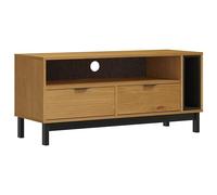 Vidaxl Meuble Tv Flam 110x40x50 Cm Bois Massif De Pin Marron