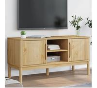 vidaXL Meuble TV FLORO cire marron 114x43x55 cm bois massif de pin, banc TV, meuble hifi, centre de divertissement, buffet 374014