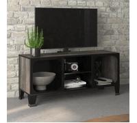 vidaXL Meuble TV Gris 105x36x47 cm Métal et MDF