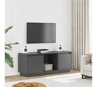 vidaXL Meuble TV Gris 110,5x35x44 cm Bois de pin massif814341 Gris G