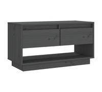 Vidaxl Meuble Tv Gris 74x34x40 Cm Bois De Pin Massif Marron