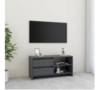 vidaXL Meuble TV Gris 80x31x39 cm Bois de pin massif