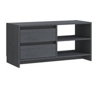 Vidaxl Meuble Tv Gris 80x31x39 Cm Bois De Pin Massif Marron