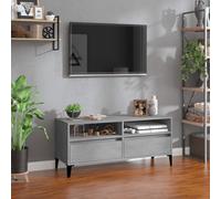 Vidaxl Meuble Tv Gris Béton 100x34,5x44,5 Cm Bois D'ingénierie Multicolore