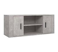 vidaXL Meuble TV Gris béton 100x35x40 cm Bois d'ingénierie, Support TV, Armoire média, Armoire HiFi, unité TV, unité média, Armoire latérale, Buffet