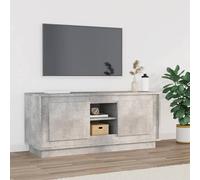Vidaxl Meuble Tv Gris Béton 102x35x45 Cm Bois D'ingénierie Marron