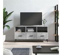 vidaXL Meuble TV gris béton 102x36x50 cm bois d'ingénierie829056 Gris G