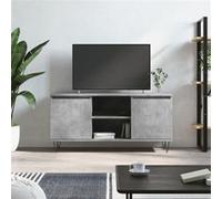 vidaXL Meuble TV gris béton 104x35x50 cm bois d'ingénierie827016 Gris G