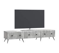 vidaXL Meuble TV Gris béton 147 x 34,5 x 30 cm Bois d'ingénierie, Salon, Meuble TV Moderne, unité de Rangement rectangulaire, Meuble Fonctionnel, étagère Design pour Organiser