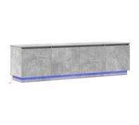 vidaXL Meuble TV Gris béton 180 x 38 x 49 cm Bois d'ingénierie, Meuble TV rectangulaire Moderne, Armoire Murale Multifonction, unité LED pour Un Style chez soi organisé