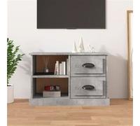 vidaXL Meuble TV, Armoire de Télévision avec Tiroirs et Compartiment, Meuble Télé de Salon, Armoire de Rangement Intérieur, Moderne, Gris Béton Bois d'Ingénierie