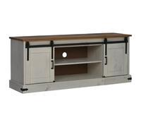 vidaXL Meuble TV Halden 2 Portes coulissantes Blanc 150x40x60 cm, Meuble télé, Meuble de Support TV, Console TV, Buffet TV, Meuble multimédia