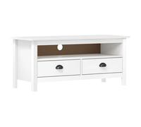 vidaXL Meuble TV Hill Range Blanc 110x40x47 cm Bois de pin solide 288924