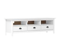 vidaXL Meuble TV Hill Range Blanc 158x40x47 cm Bois de pin solide 288928