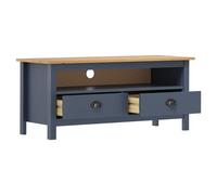 vidaXL Meuble TV Hill Range Gris 110x40x47 cm Bois de pin solide Marron