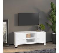 vidaXL Meuble TV industriel Blanc 105 x 35 x 42 cm Métal