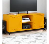 Vidaxl Meuble Tv Jaune Moutarde 100,5x39x43,5 Cm Acier Multicolore