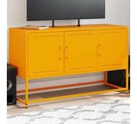 Vidaxl Meuble Tv Jaune Moutarde 100,5x39x60,5 Cm Acier Multicolore