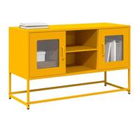 vidaXL Meuble TV Jaune Moutarde 100,5x39x60,5 cm Acier, Support TV, Buffet TV, Meuble multimédia, Banc TV, Meuble HiFi, Centre de Divertissement