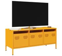 Vidaxl Meuble Tv Jaune Moutarde 101,5x39x43,5 Cm Acier Laminé À Froid Multicolore