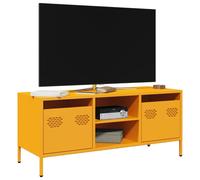 Vidaxl Meuble Tv Jaune Moutarde 101,5x39x43,5 Cm Acier Laminé À Froid Multicolore