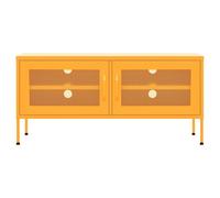 Vidaxl Meuble Tv Jaune Moutarde 105x35x50 Cm Acier Jaune