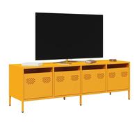 Vidaxl Meuble Tv Jaune Moutarde 135x39x43,5 Cm Acier Laminé À Froid Multicolore