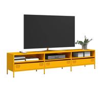 vidaXL Meuble TV jaune moutarde 202x39x43,5 cm acier laminé à froid