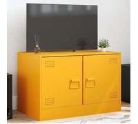 vidaXL Meuble TV jaune moutarde 67x39x44 cm acier, banc TV, meuble télé, meuble multimédia, buffet TV, meuble hifi, centre 841637