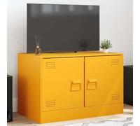 vidaXL Meuble TV jaune moutarde 67x39x44 cm acier, banc TV, meuble télé, meuble multimédia, buffet TV, meuble hifi, centre 841637