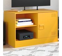 Vidaxl Meuble Tv Jaune Moutarde 67x39x44 Cm Acier Jaune