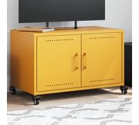 Vidaxl Meuble Tv Jaune Moutarde 68x39x43,5 Cm Acier Laminé À Froid Multicolore