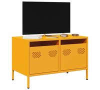 Vidaxl Meuble Tv Jaune Moutarde 68x39x43,5 Cm Acier Laminé À Froid Multicolore