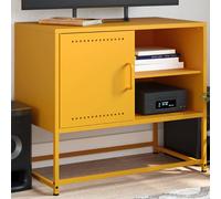 vidaXL Meuble TV Jaune moutarde 68x39x60,5 cm acier – Support TV, Buffet multimédia