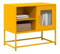 vidaXL Meuble TV centre en acier 68x39x60,5 cm jaune moutarde – 853389