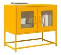 vidaXL Meuble TV Jaune Moutarde 68x39x60,5 cm Acier laminé à Froid, Banc TV, Meuble HiFi, Centre de Divertissement, Buffet TV, Meuble multimédia